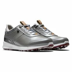 FootJoy Women's Stratos Golf Shoes Grey -Cheap Golf Apparel Store footjoy womens stratos golf shoes grey pair itempicture