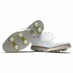 FootJoy Women's Traditions Saddle Golf Shoes White -Cheap Golf Apparel Store footjoy womens traditions golf shoes white white sole profile itempicture