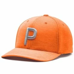 Puma P Snapback Hat -Cheap Golf Apparel Store golf hat 2020 puma p 110 snapback hat vibrant orange high rise itempicture