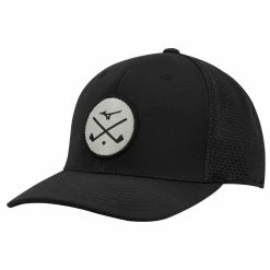 Mizuno Crossed Clubs Mesh Snapback Hat -Cheap Golf Apparel Store mizuno crossed clubs mesh snapback hat black itempicture