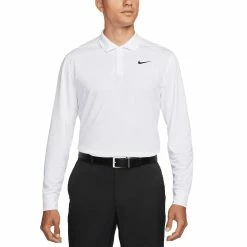 Nike Dri-FIT Victory Long Sleeve Polo -Cheap Golf Apparel Store nike 2022 dri fit victory long sleeve polo white front itempicture