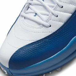 Nike Air Jordan XII Low G Golf Shoes White/French Blue -Cheap Golf Apparel Store nike air jordan xii low golf shoe white french blue toe detail itempicture