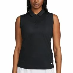 Nike Women's Dri-FIT Victory Sleeveless Polo 13 Nike Women's Dri-FIT Victory Sleeveless Polo -Cheap Golf Apparel Store nike womens dri fit victory sleeveless polo black front itempicture