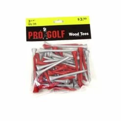 Pro Golf Discount Pro Golf 3 1/4 Inch Wood Tees -Cheap Golf Apparel Store pro golf 3 1 4 inch wood tees 3 25 inch red silver 35 pack itempicture