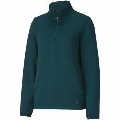 Puma Women's Cloudspun Quarter Zip Pullover -Cheap Golf Apparel Store puma 2021 womens cloudspun quarter zip pullover deep teal itempicture