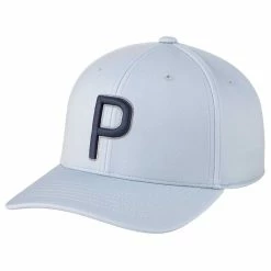 Puma P Snapback Hat -Cheap Golf Apparel Store puma 2022 p snapback hat quiet shade peacoat itempicture