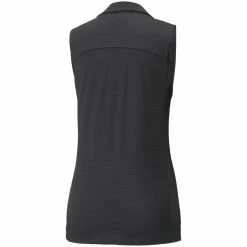 Puma Women's CLOUDSPUN Coast Sleeveless Polo -Cheap Golf Apparel Store puma 2022 womens cloudspun coast sleeveless polo black back itempicture