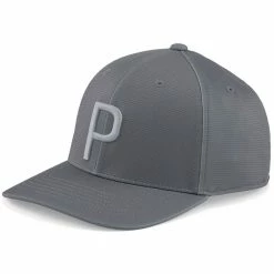 Puma P Snapback Hat -Cheap Golf Apparel Store puma 2023 p snapback hat slate sky ash grey itempicture