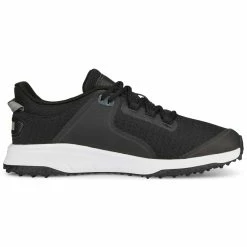 Puma Fusion Grip Golf Shoes Black/Silver/Quiet Shade -Cheap Golf Apparel Store puma fusion grip golf shoes black silver quiet shade 377527 02 profile2 itempicture