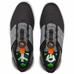 Puma Ignite Elevate Disc Golf Shoes Black/Quiet Shade/Gum -Cheap Golf Apparel Store puma ignite elevate disc golf black quiet shade gum 376080 07 top itempicture