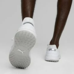Puma Ignite Elevate Golf Shoes White/Silver -Cheap Golf Apparel Store puma ignite elevate golf shoes white silver 376077 01 mod1 itempicture