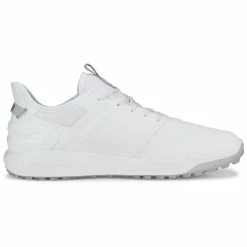 Puma Ignite Elevate Golf Shoes White/Silver -Cheap Golf Apparel Store puma ignite elevate golf shoes white silver 376077 01 profile2 itempicture