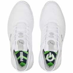 Puma Ignite Elevate Golf Shoes White/Silver -Cheap Golf Apparel Store puma ignite elevate golf shoes white silver 376077 01 top itempicture
