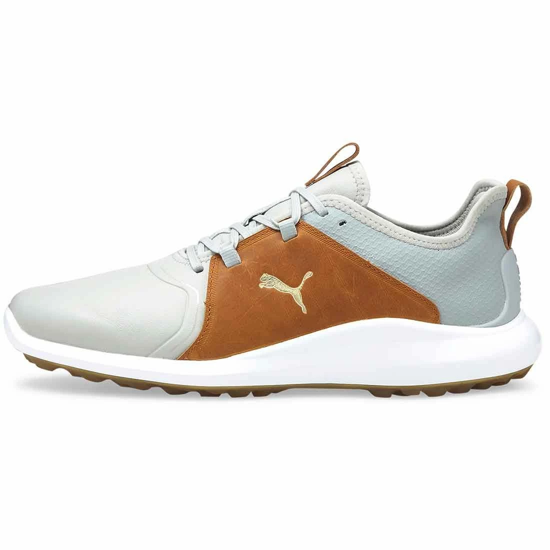 Puma Ignite Fasten8 Crafted Golf Shoes High Rise/Gold/Leather Brown 1 Puma Ignite Fasten8 Crafted Golf Shoes High Rise/Gold/Leather Brown