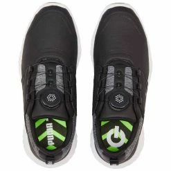 Puma Juniors Ignite PWRCAGE Golf Shoes Black/Metallic Silver 8 Puma Juniors Ignite PWRCAGE Golf Shoes Black/Metallic Silver -Cheap Golf Apparel Store puma juniors ignite pwrcage golf shoes black silver 376784 02 top itempicture