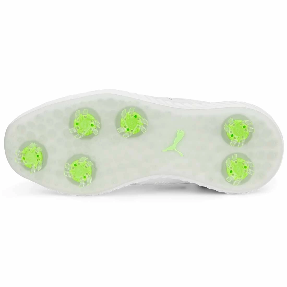 Puma Juniors Ignite PWRCAGE Golf Shoes White/Metallic Silver 2 Puma Juniors Ignite PWRCAGE Golf Shoes White/Metallic Silver - Image 2