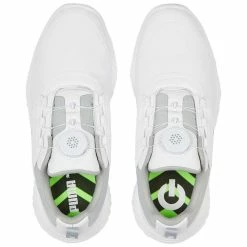 Puma Juniors Ignite PWRCAGE Golf Shoes White/Metallic Silver 7 Puma Juniors Ignite PWRCAGE Golf Shoes White/Metallic Silver -Cheap Golf Apparel Store puma juniors ignite pwrcage golf shoes white silver 376784 01 top itempicture