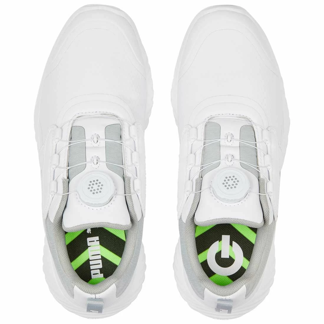 Puma Juniors Ignite PWRCAGE Golf Shoes White/Metallic Silver 3 Puma Juniors Ignite PWRCAGE Golf Shoes White/Metallic Silver - Image 3