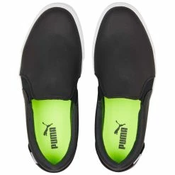 Puma Women's Tustin Fusion Slip-On Golf Shoes Black/Quiet Shade -Cheap Golf Apparel Store puma womens laguna tustin slipon black quiet shade 376783 02 top itempicture