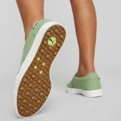 Puma Women's Tustin Fusion Slip-On Golf Shoes Dusty Green/White -Cheap Golf Apparel Store puma womens laguna tustin slipon sunset pink white 376783 04 mod2 itempicture