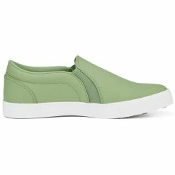 Puma Women's Tustin Fusion Slip-On Golf Shoes Dusty Green/White -Cheap Golf Apparel Store puma womens laguna tustin slipon sunset pink white 376783 04 profile2 itempicture